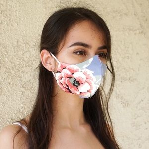Handmade Blue Rose Face Mask